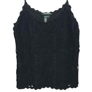 Ralph Lauren Women’s Black Hand Knit Silk Blend Tank Top – Size L